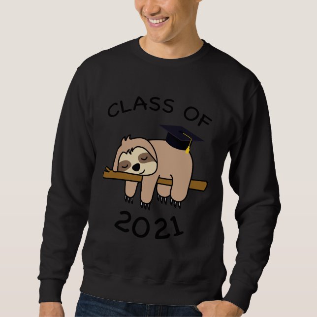 Graduation Class Of 2021 Sloth Funny Graduate Juni Sweatshirt (Front)