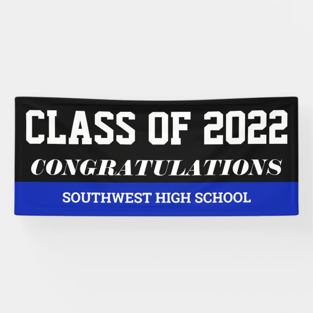 Graduation Class of 2022 Congratulations Blue Banner (Horizontal)