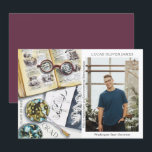 Graduation Class of 2022 Environmental Science<br><div class="desc">Graduation Class of 2022 Medical Environmental Science Forestry Agriculture Grad Photo Announcement features a watercolor illustration of a biologist workplace which includes glasses, books, laboratory petri dishes, microbes, pipette, viruses and more. The text "Grad", your qualification, name, year of qualification and location of study. Personalize by editing the text in...</div>