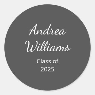 Graduation Class of 2024 Return Address Grey Classic Round Sticker
