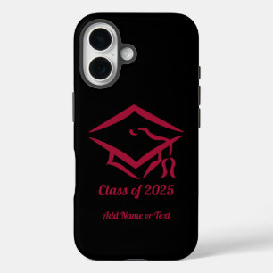 Graduation Class of 2025 BLKDKRD Custom Year Name iPhone 16 Case