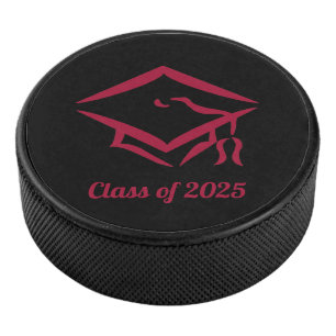 Graduation Class of 2025 BLKDKRD Customize Year Hockey Puck