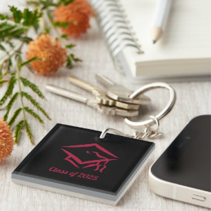 Graduation Class of 2025 BLKDKRD Customize Year Keychain