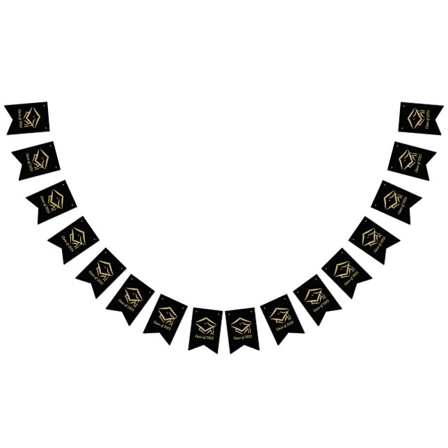 Graduation Class of 2025 BLKVMG Customize Year Bunting Flags (All)