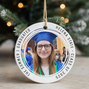 Graduation Class of 2025 Photo Keepsake Ceramic Ornament