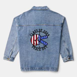 Graduation Class Of 2025 USA Flag Graduate Student Denim Jacket