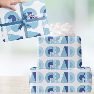 Graduation class of 2026 blue gift wrapping paper