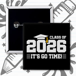 Graduation Class of 2026 Graduate Senior 2026 2 Inch Square Button