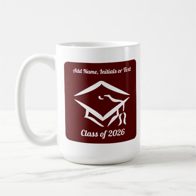 Graduation Class of 202?? BURWHT Customize Year Coffee Mug (Left)