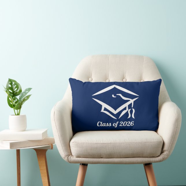 Graduation Class of 20?? BLUCLWHT Customize Year Lumbar Pillow (Chair)