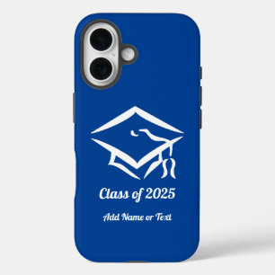 Graduation Class of 20?? BLUWHT Custom Year Name iPhone 16 Case