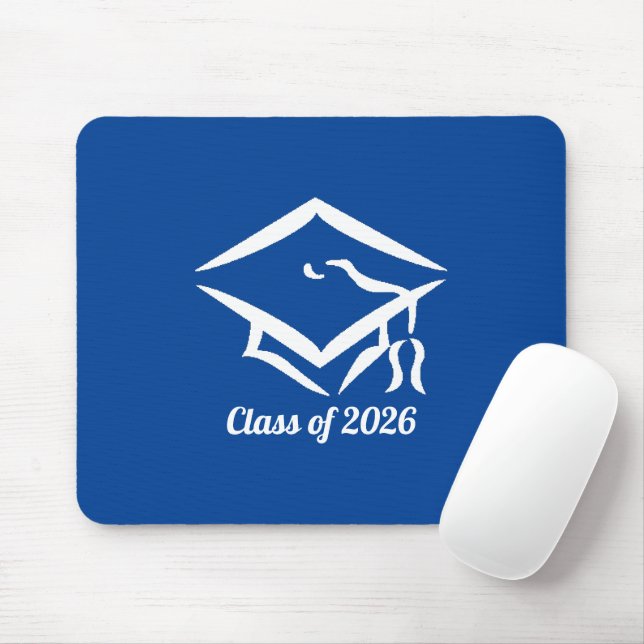 Graduation Class of 20?? BLUWHT Customize Year Mouse Pad (With Mouse)