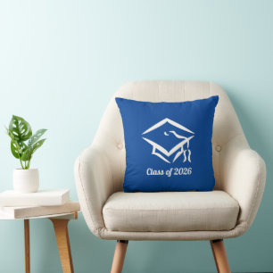 Graduation Class of 20?? BLUWHT Customize Year Throw Pillow