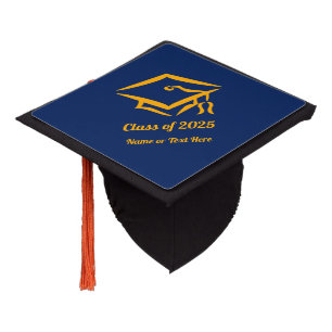 Graduation Class of 20?? NVYGLD Custom Year Name Cap Topper
