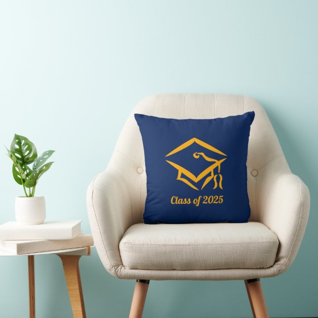 Graduation Class of 20?? NVYGLD Customize Year Throw Pillow (Chair)