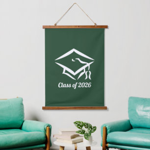 Graduation Class of 20?? PNGRNWHT Customize Year Hanging Tapestry