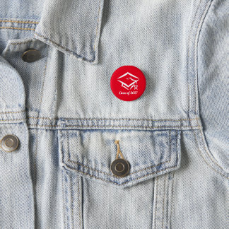 Graduation Class of 20?? REDWHT Customize Year 1 Inch Round Button