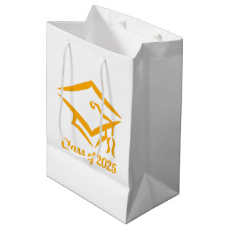 Graduation Class of 20?? WHTGLD Customize Year Medium Gift Bag