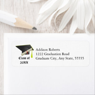 Graduation Class of 20XX Black Cap Return Address