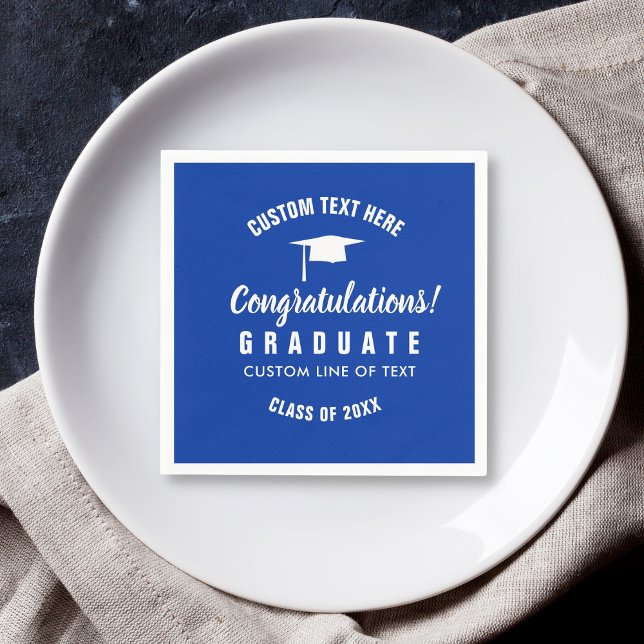 Graduation Class of 20XX Congrats Grad Royal Blue Napkin (Creator Uploaded)