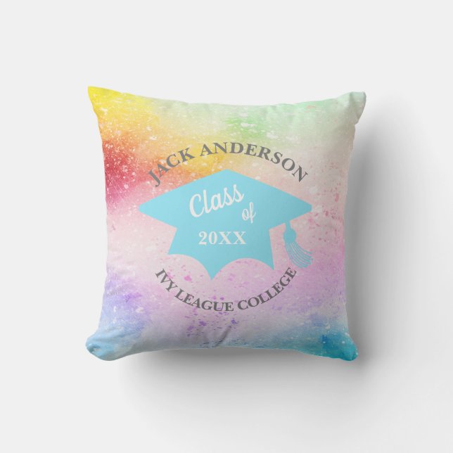 Graduation Class of 20XX Custom Personalized Throw Throw Pillow (Front)