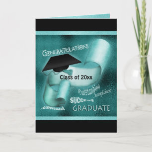 Graduation class of 20xx elegant teal card