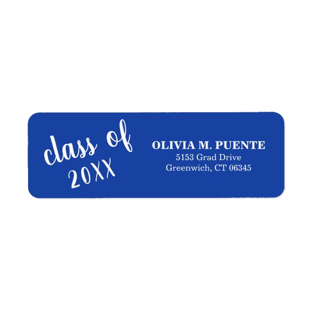 Graduation Class Of Blue Return Address (Front)