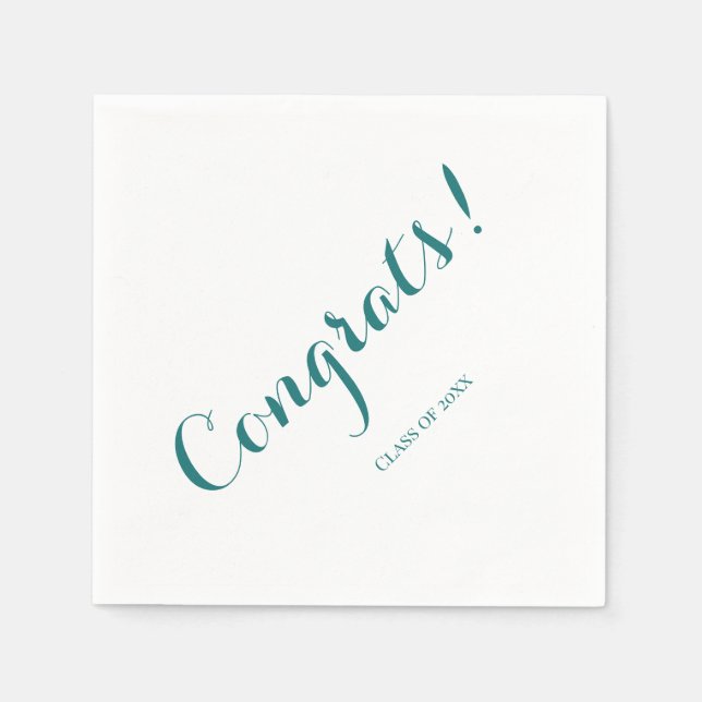 Graduation "Class of" Congrats Green Napkin (Front)