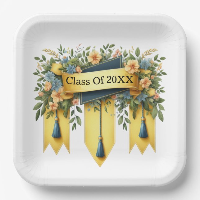 Graduation Class Of Customized Paper Plate (Front)
