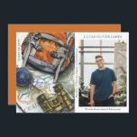 Graduation Class of Geography Science<br><div class="desc">Graduation Class of Geography Science Education Grad Photo Announcement features a watercolor illustration of travel accessories with a backpack, map and compass. The text "Grad", your qualification, name, year of qualification and location of study. Personalize by editing the text in the text boxes provided and adding your favourite photo. Designed...</div>