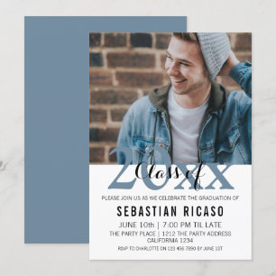 Graduation Class of Modern Personalized (Blue) Invitation