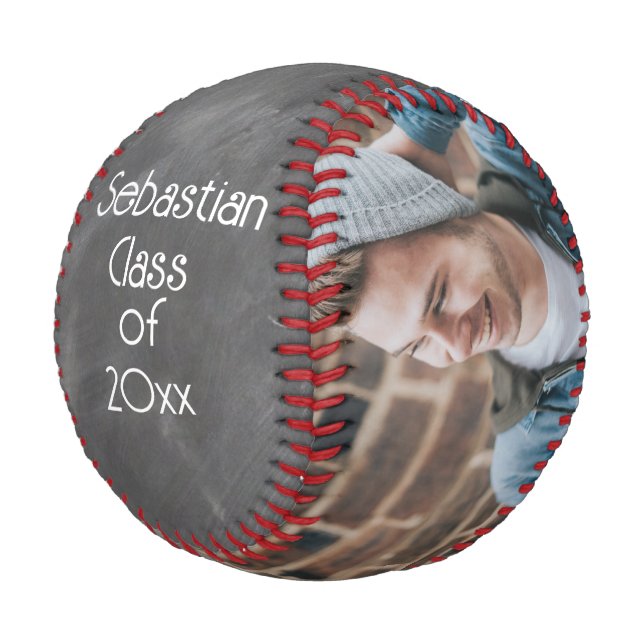 Graduation Class of Personalized Photo Baseball (Angled)