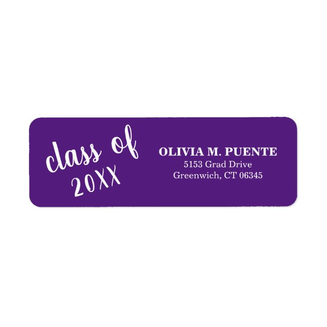 Graduation Class Of Purple Return Address (Front)