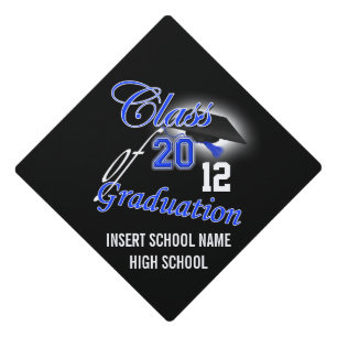Graduation class of typography Personalize Year Cap Topper
