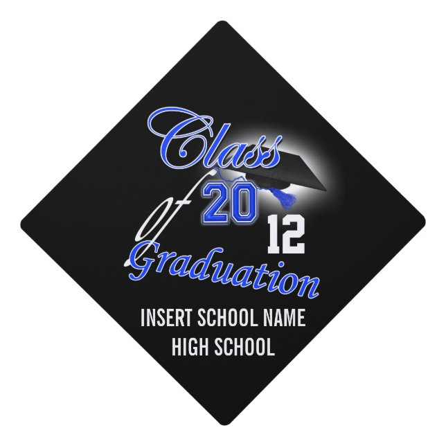 Graduation class of typography | Personalize Year Graduation Cap Topper (Front)