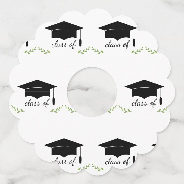Graduation Class Of Wine Glass Tag (Front)