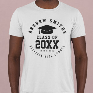 Graduation Class Of (Year) Custom Name White T-Shirt