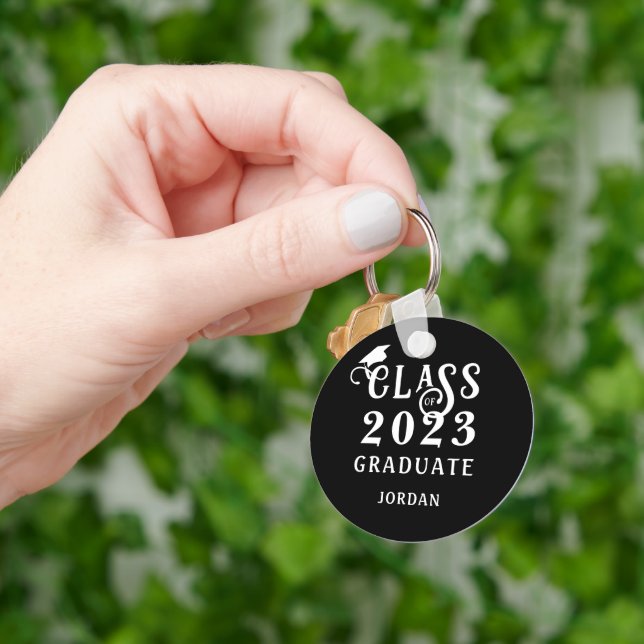 Graduation Class of Year Personalized Custom Colou Keychain (Hand)