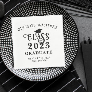 Graduation Class Year Congrats Custom Colour Napkin