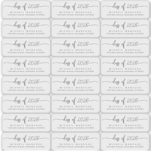 Graduation Clear Transparent Return Address Labels (Front)