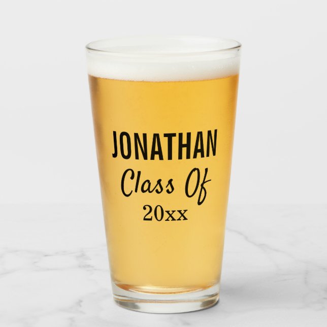 Graduation College Graduate Modern Typography Glass (Front Filled)