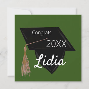 Graduation College Highschool Cap Gown  Card