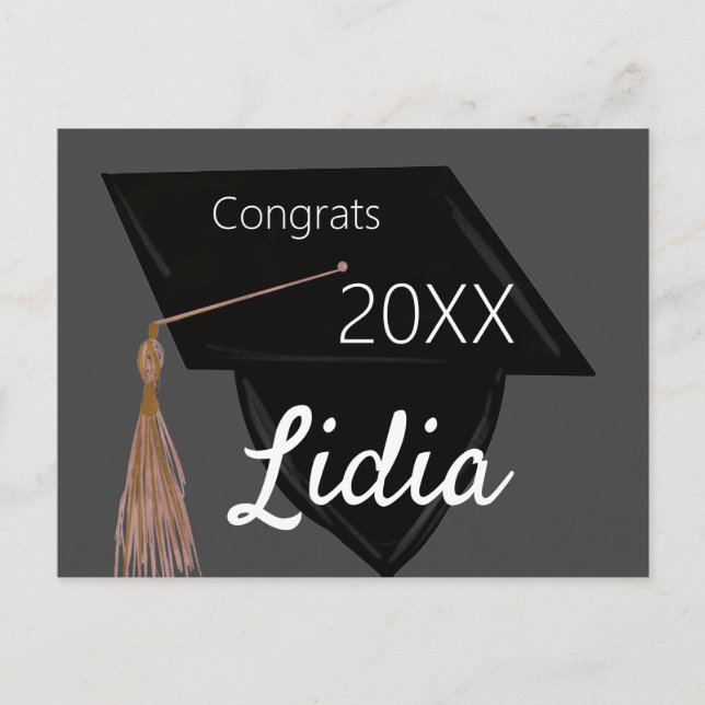 Graduation College Highschool Cap Gown  Postcard (Front)