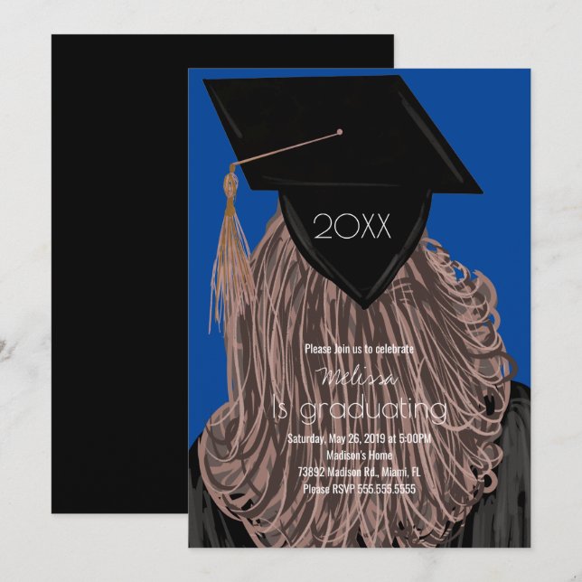 Graduation College Highschool Graduate Party  Invi Invitation (Front/Back)