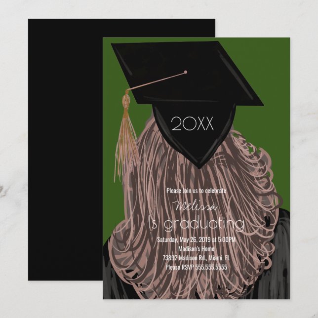 Graduation College Highschool Graduate Party  Invitation (Front/Back)