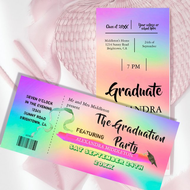 Graduation Colorful Festival Billet Invitation (Créateur téléchargé)