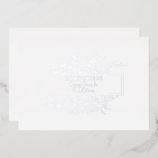 Graduation Comes Once In A Lifetime Foil Invitatio (Front/Back)