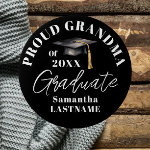 Graduation Commencement Celebration Proud Grandma 4 Inch Round Button