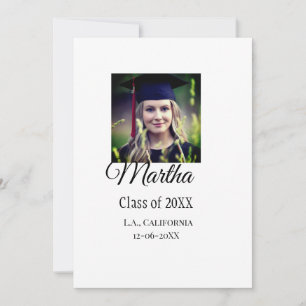 Graduation congrats add name photo city date class invitation
