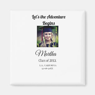 Graduation congrats add name photo city date class magnet